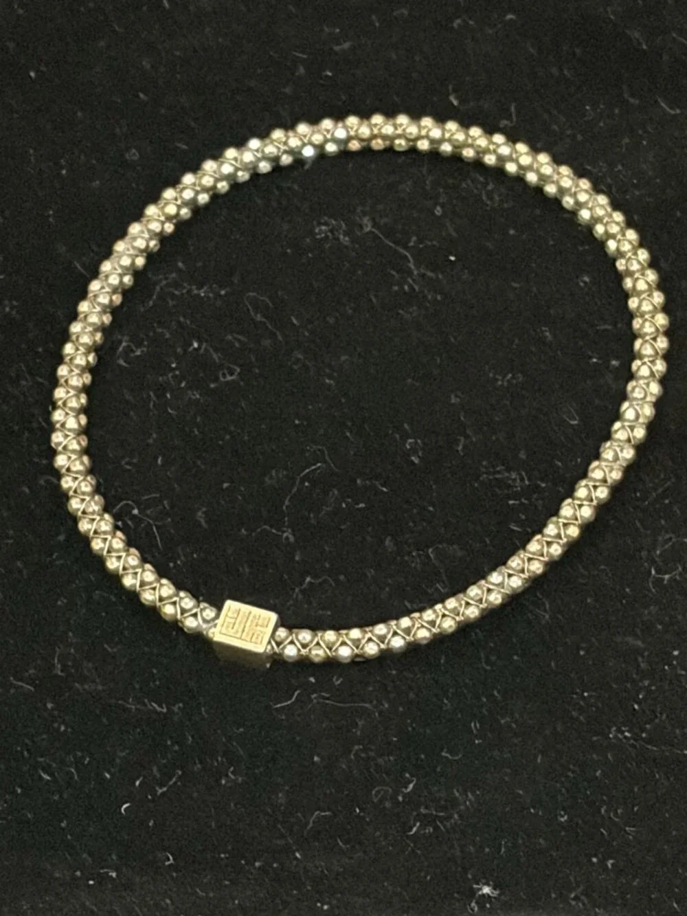 Mignon Faget/John Humphries Halo Bangle, Faceted, Sterling Silver, Size M